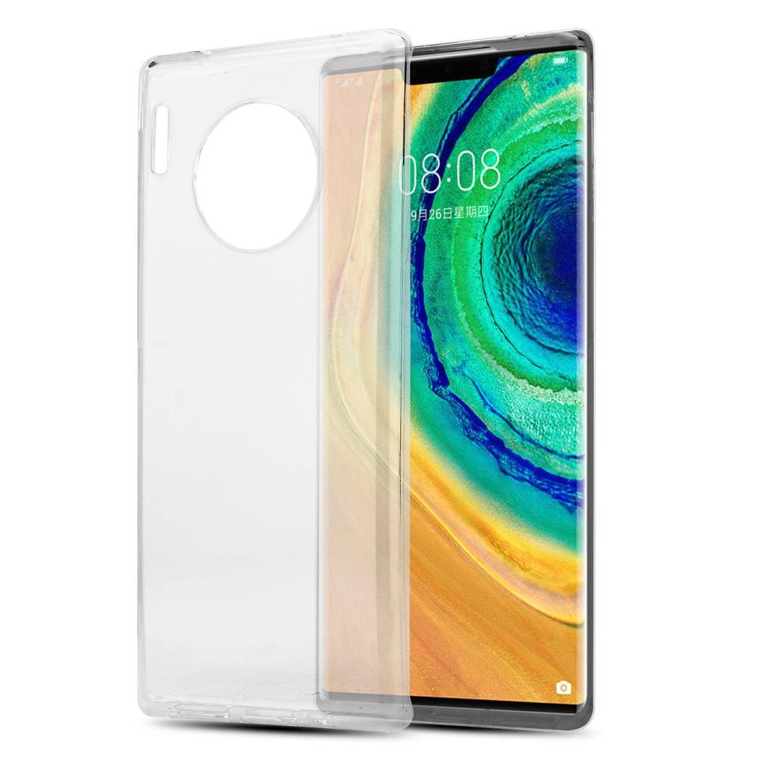 Cadorabo Hülle für Huawei MATE 30 PRO Schutz Hülle in Transparent Schutzhülle TPU Silikon Cover Etui Case