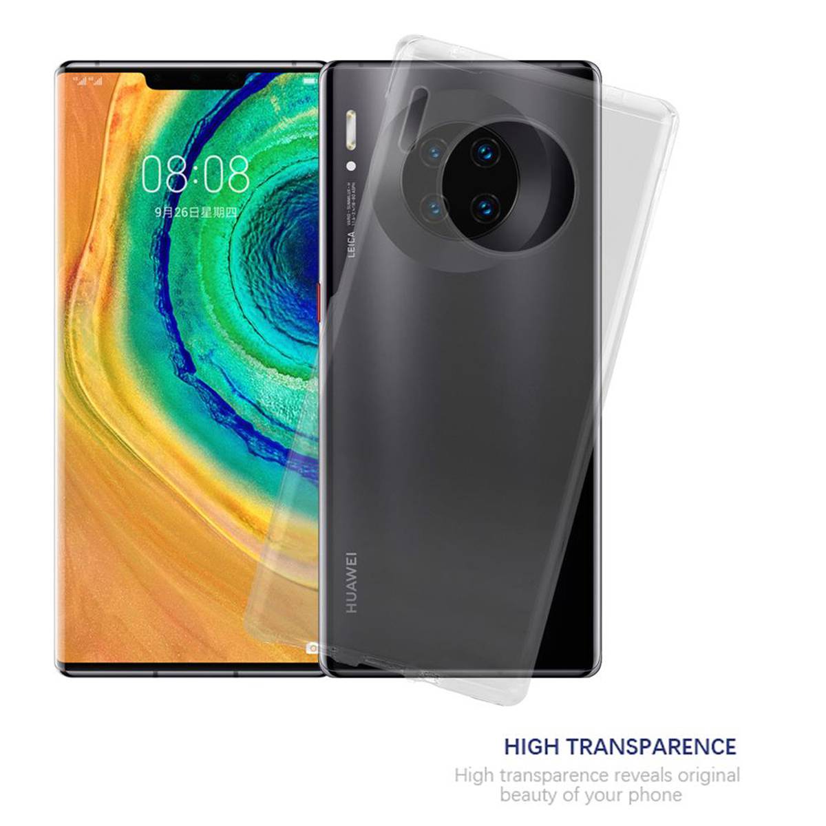 Cadorabo Hülle für Huawei MATE 30 PRO Schutz Hülle in Transparent Schutzhülle TPU Silikon Cover Etui Case