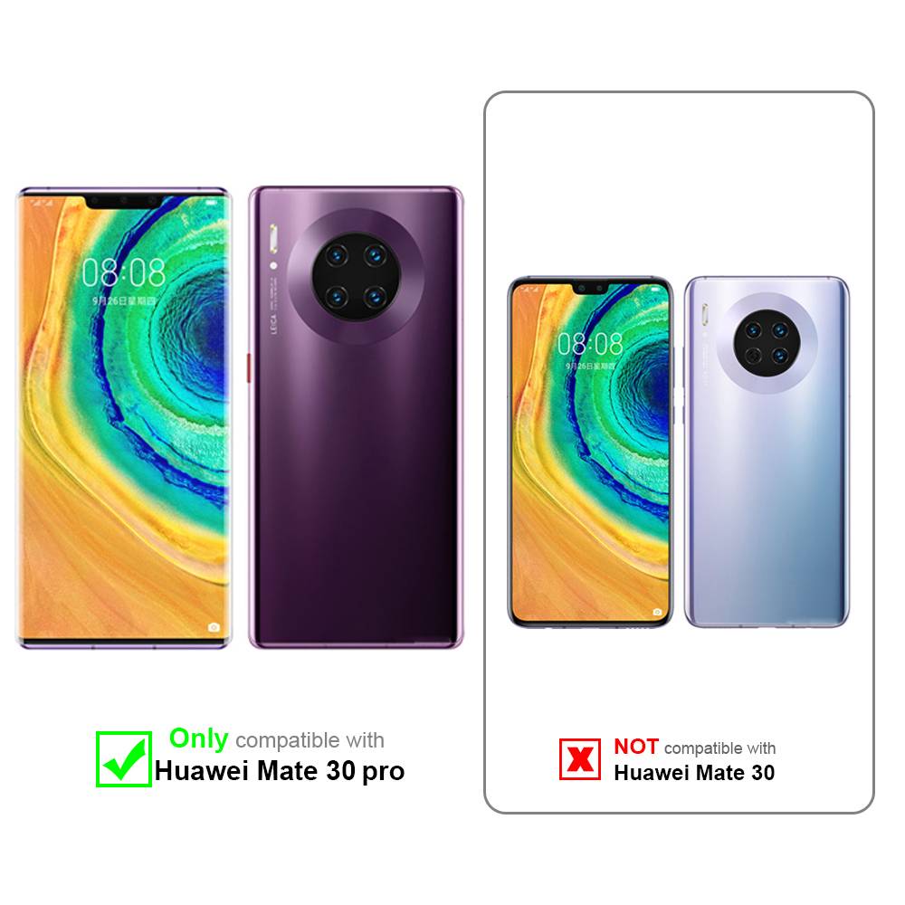Cadorabo Hülle für Huawei MATE 30 PRO Schutz Hülle in Schwarz Schutzhülle TPU Silikon Cover Etui Case