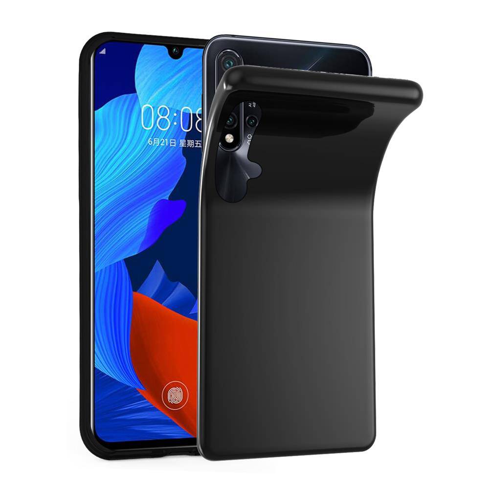Cadorabo Hülle für Huawei NOVA 5 / 5 PRO Schutz Hülle in Schwarz Schutzhülle TPU Silikon Cover Etui Case