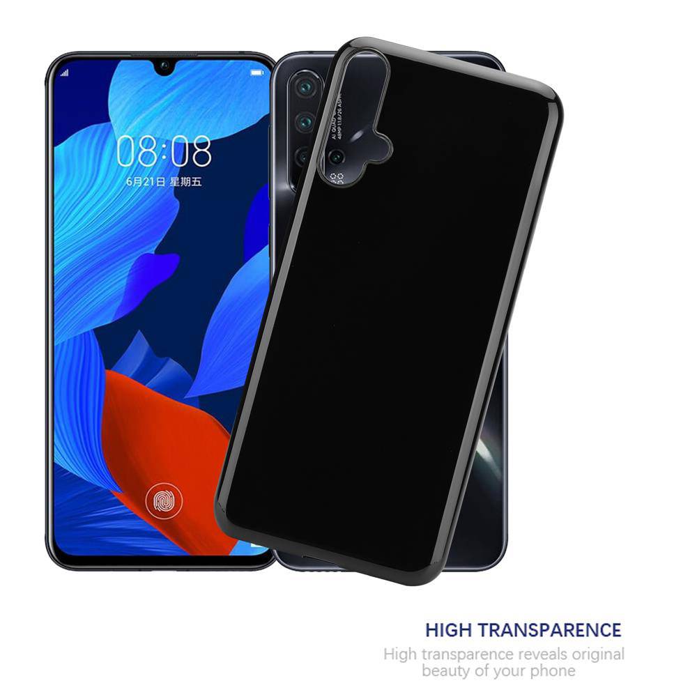 Cadorabo Hülle für Huawei NOVA 5 / 5 PRO Schutz Hülle in Schwarz Schutzhülle TPU Silikon Cover Etui Case
