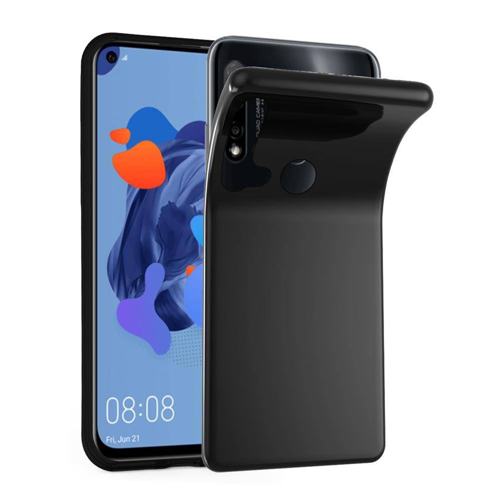 Cadorabo Hülle für Huawei NOVA 5i / P20 LITE 2019 Schutz Hülle in Schwarz Schutzhülle TPU Silikon Cover Etui Case