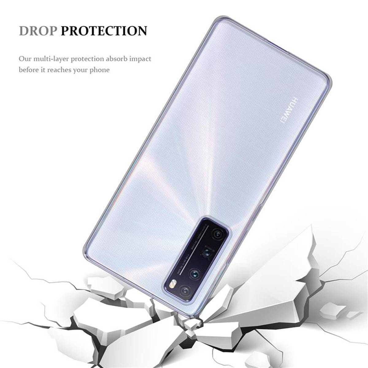 Cadorabo Hülle für Huawei NOVA 7 PRO 5G Schutz Hülle in Transparent Schutzhülle TPU Silikon Cover Etui Case
