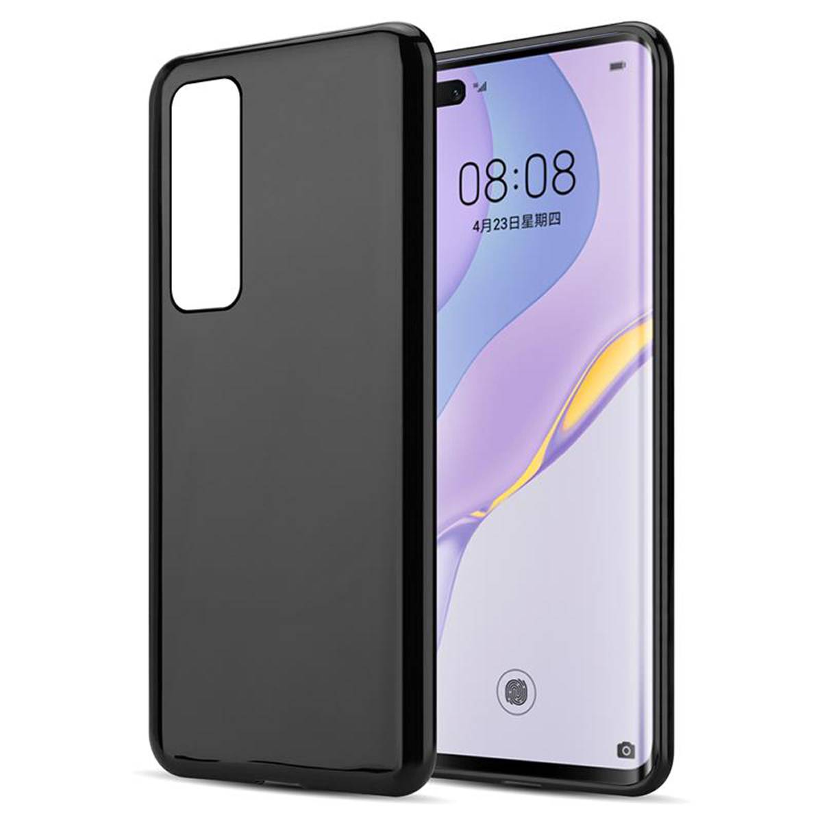Cadorabo Hülle für Huawei NOVA 7 PRO 5G Schutz Hülle in Schwarz Schutzhülle TPU Silikon Cover Etui Case
