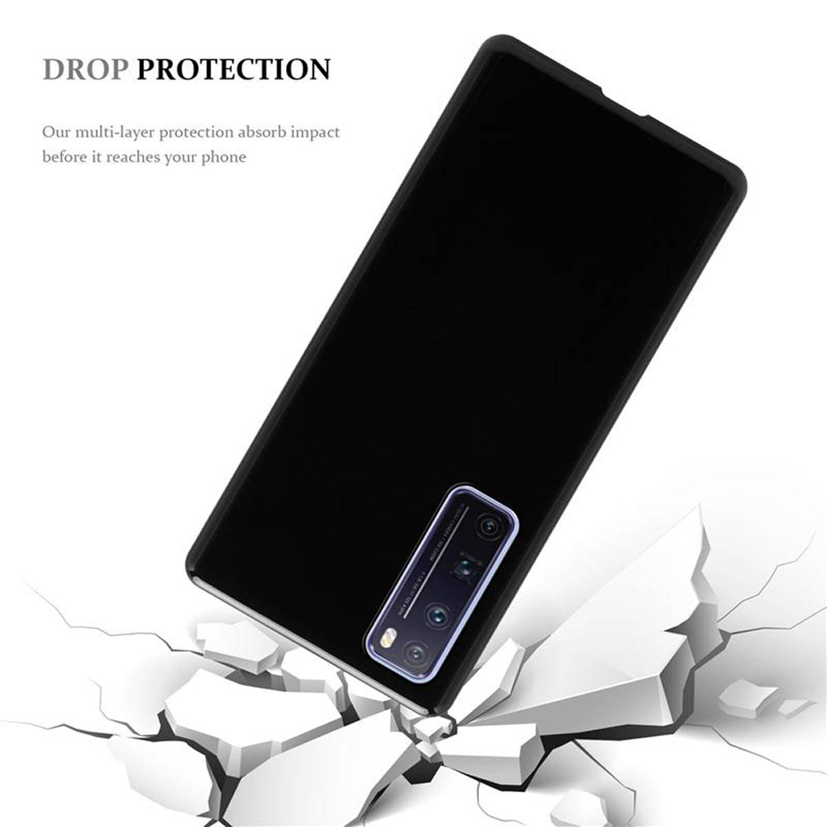 Cadorabo Hülle für Huawei NOVA 7 PRO 5G Schutz Hülle in Schwarz Schutzhülle TPU Silikon Cover Etui Case