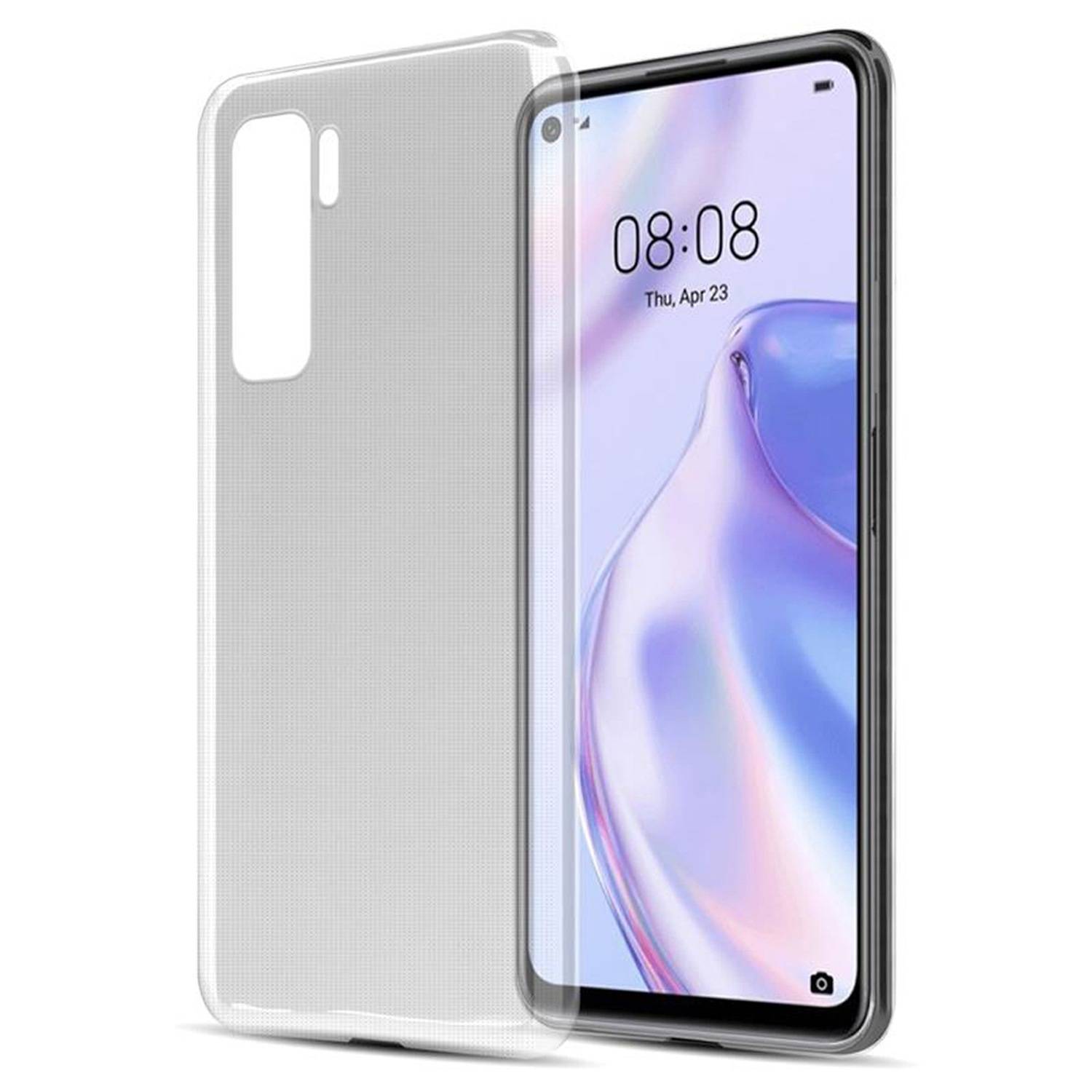 Cadorabo Hülle für Huawei NOVA 7 SE Schutz Hülle in Transparent Schutzhülle TPU Silikon Cover Etui Case