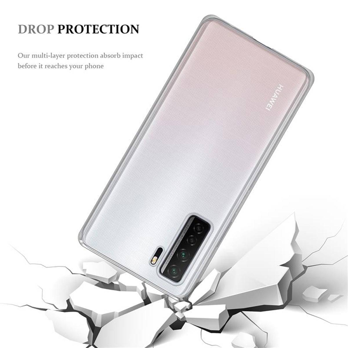 Cadorabo Hülle für Huawei NOVA 7 SE Schutz Hülle in Transparent Schutzhülle TPU Silikon Cover Etui Case