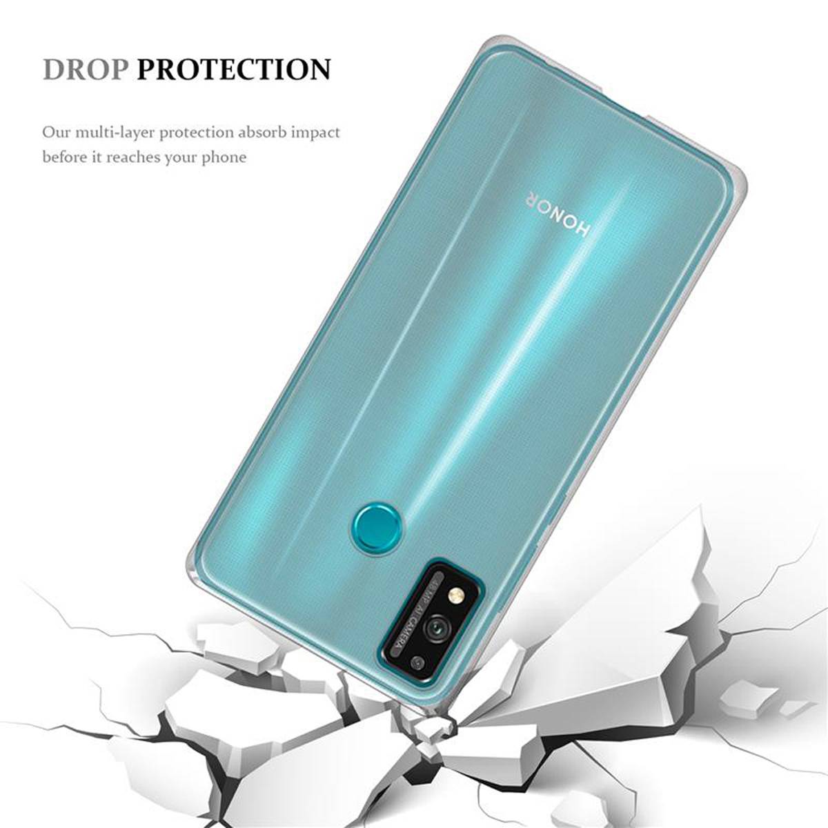 Cadorabo Hülle für Honor 9X LITE Schutz Hülle in Transparent Schutzhülle TPU Silikon Cover Etui Case