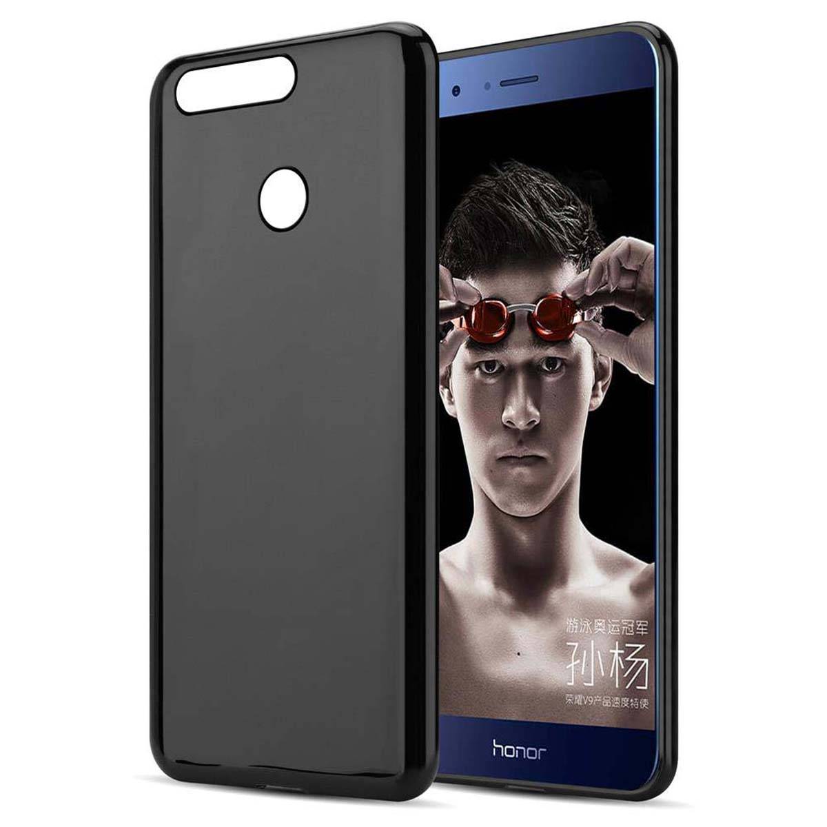 Cadorabo Hülle für Honor V9 Schutz Hülle in Schwarz Schutzhülle TPU Silikon Cover Etui Case