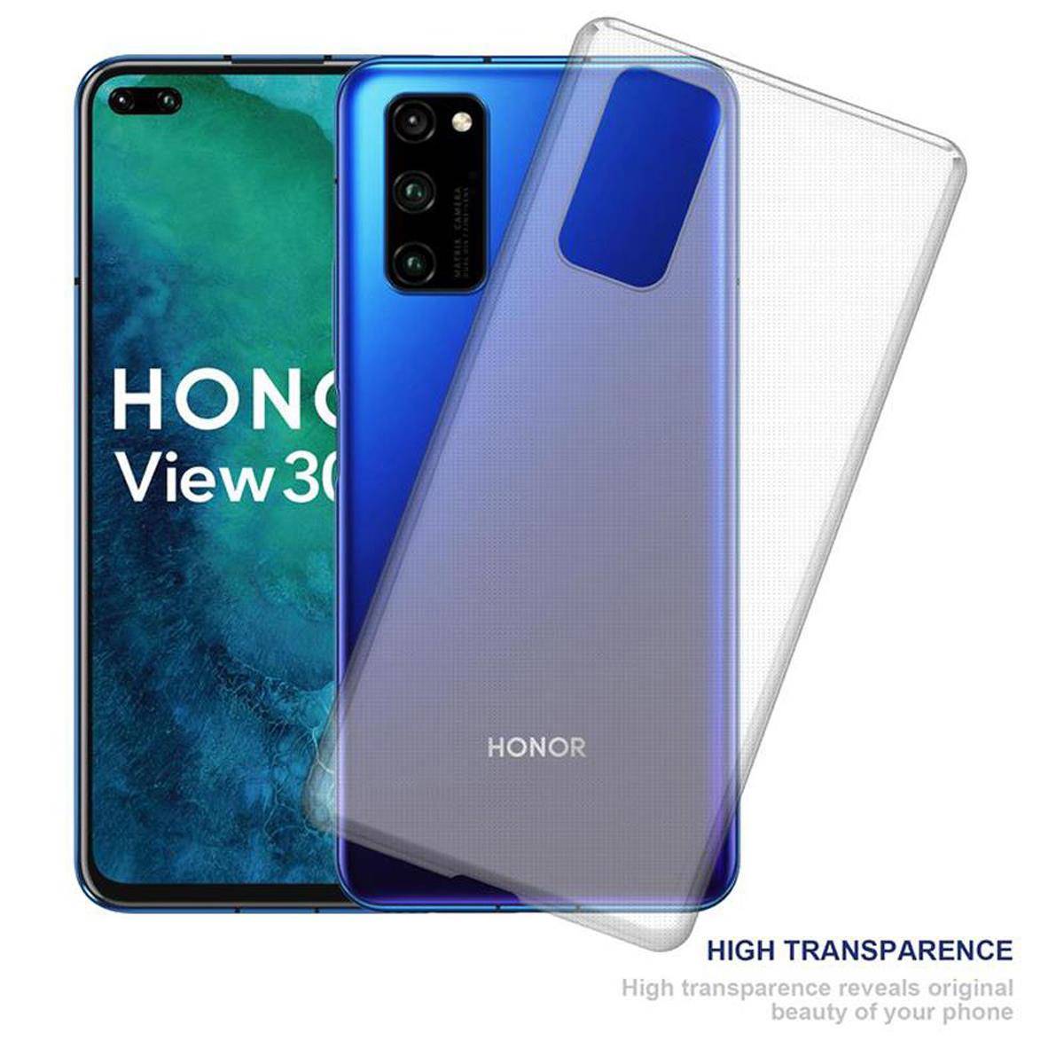 Cadorabo Hülle für Honor View 30 PRO Schutz Hülle in Transparent Schutzhülle TPU Silikon Cover Etui Case