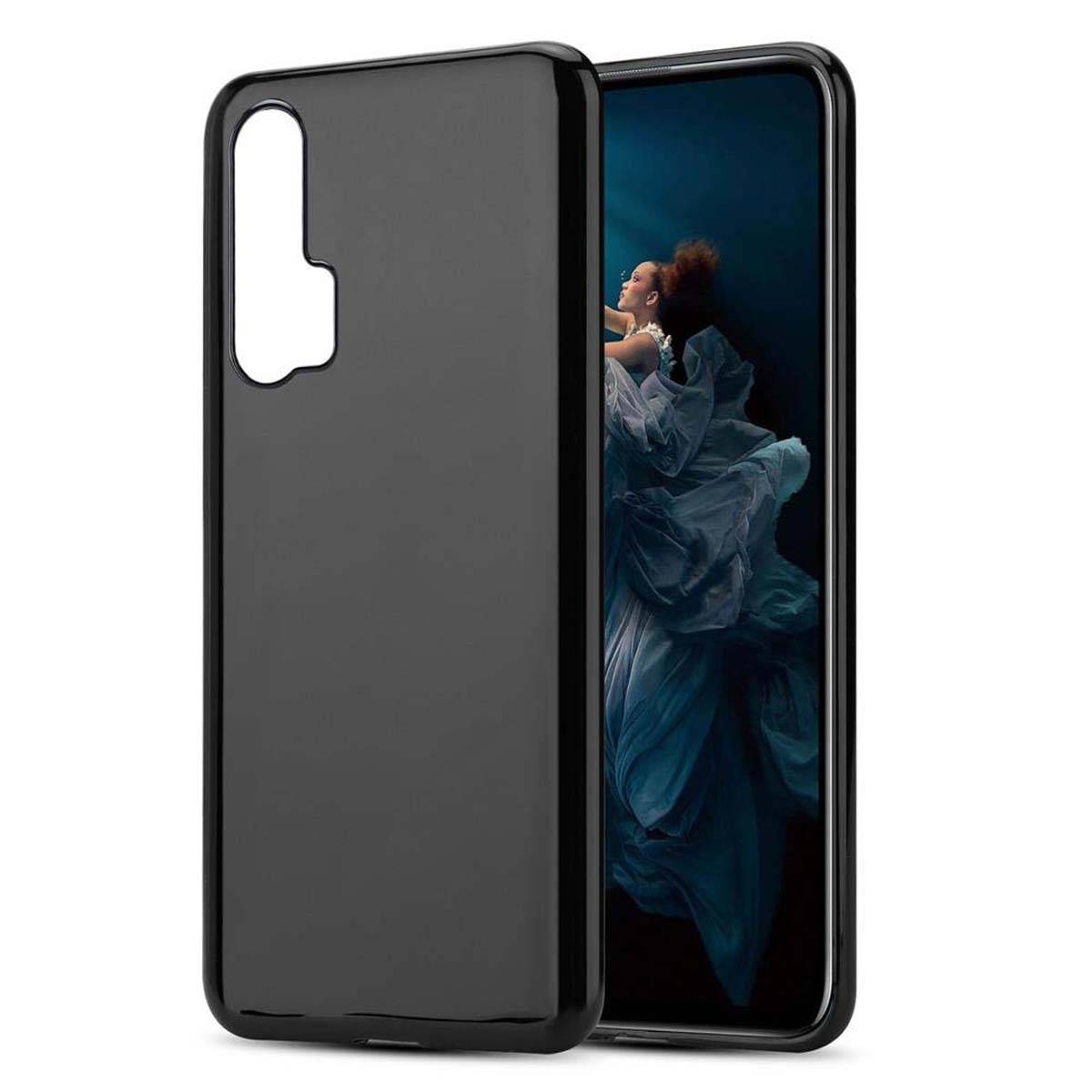 Cadorabo Hülle für Honor 20 PRO Schutz Hülle in Schwarz Schutzhülle TPU Silikon Cover Etui Case