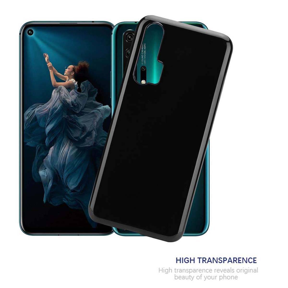Cadorabo Hülle für Honor 20 PRO Schutz Hülle in Schwarz Schutzhülle TPU Silikon Cover Etui Case