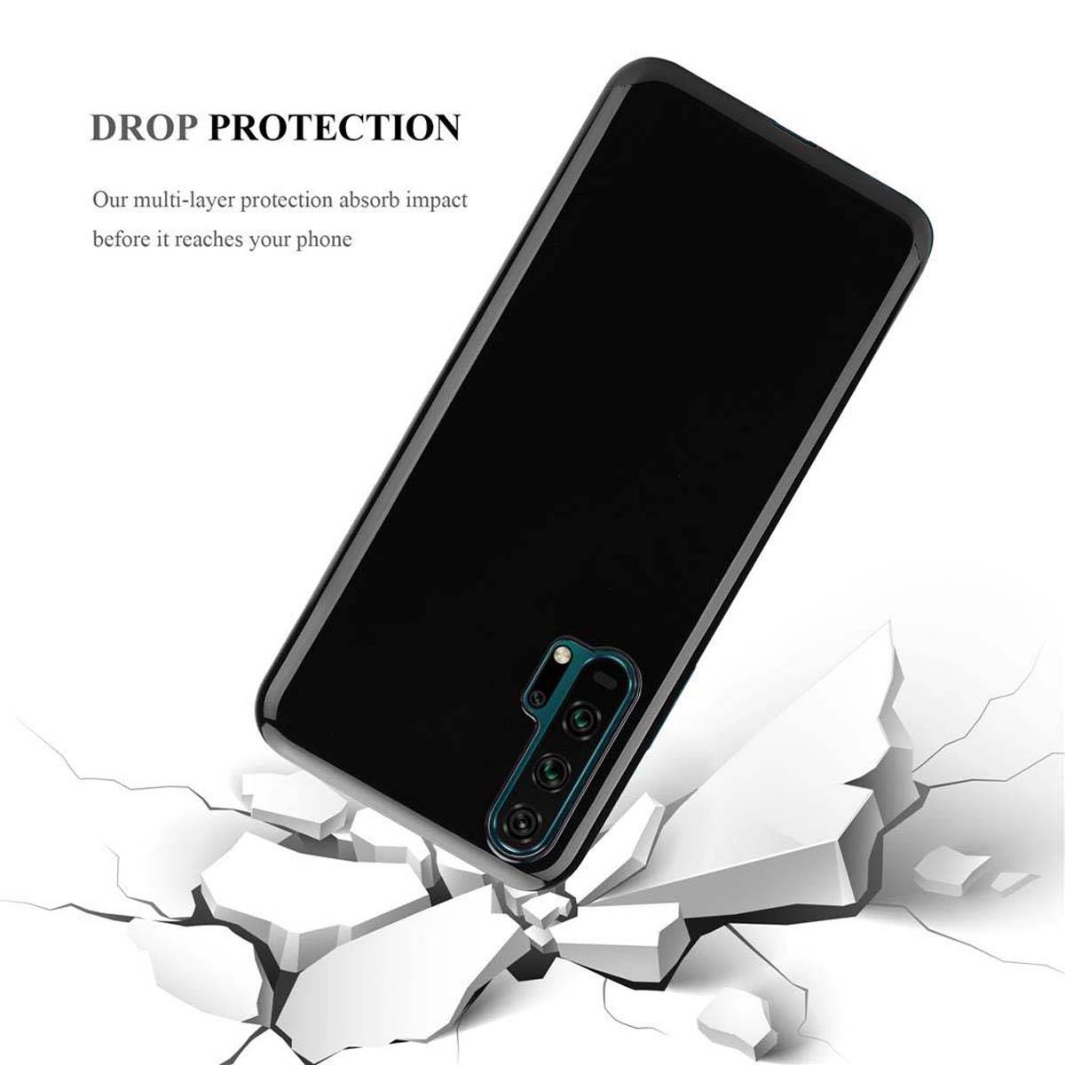 Cadorabo Hülle für Honor 20 PRO Schutz Hülle in Schwarz Schutzhülle TPU Silikon Cover Etui Case