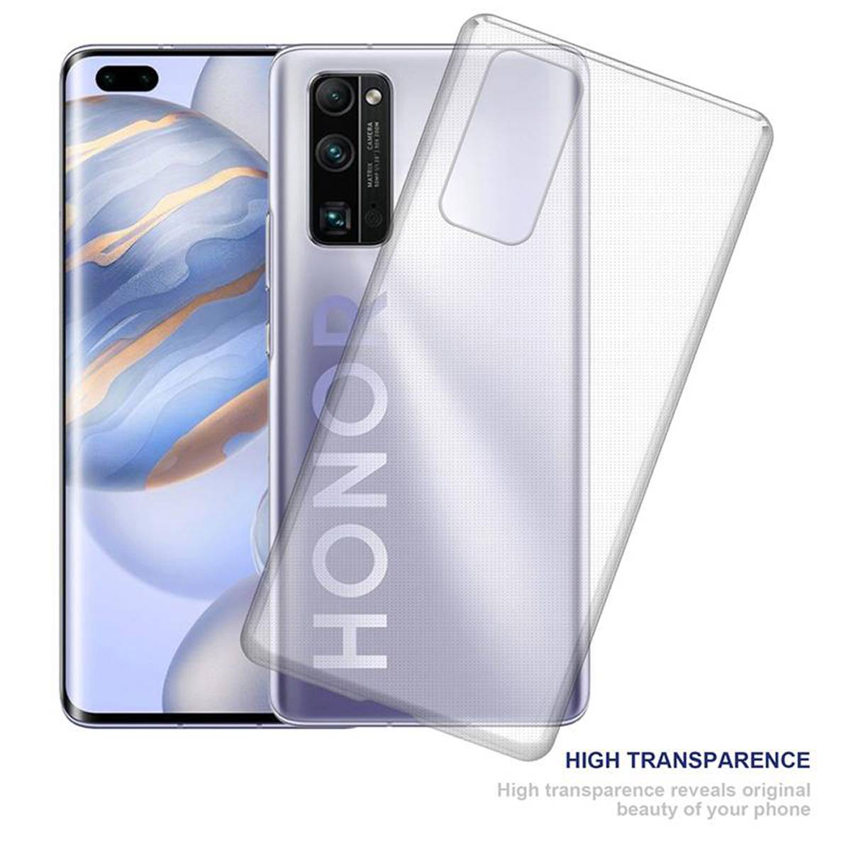 Cadorabo Hülle für Honor 30 PRO Schutz Hülle in Transparent Schutzhülle TPU Silikon Cover Etui Case