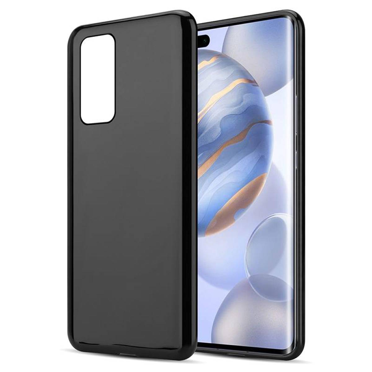 Cadorabo Hülle für Honor 30 PRO Schutz Hülle in Schwarz Schutzhülle TPU Silikon Cover Etui Case