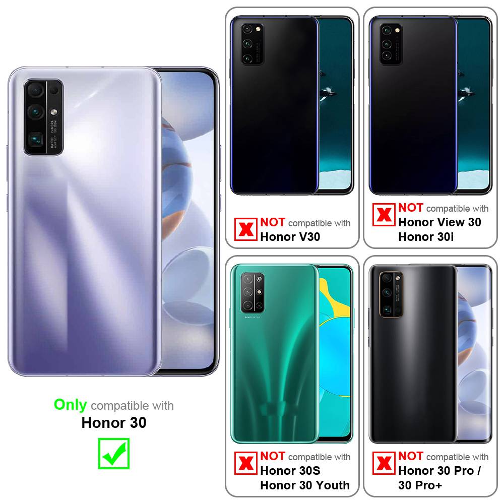 Cadorabo Hülle für Honor 30 Schutz Hülle in Transparent Schutzhülle TPU Silikon Cover Etui Case