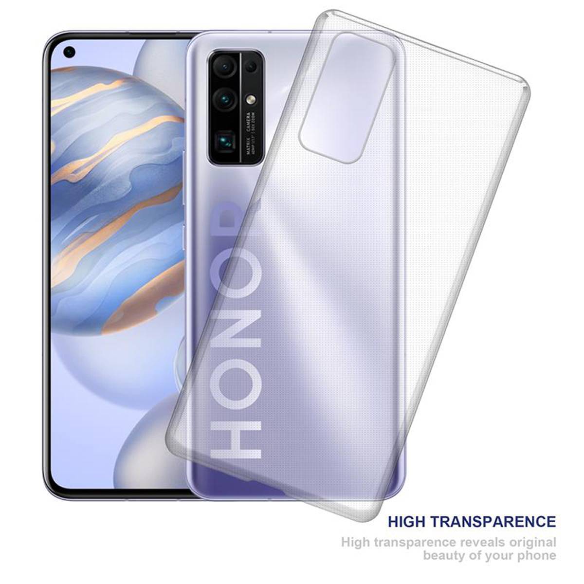 Cadorabo Hülle für Honor 30 Schutz Hülle in Transparent Schutzhülle TPU Silikon Cover Etui Case