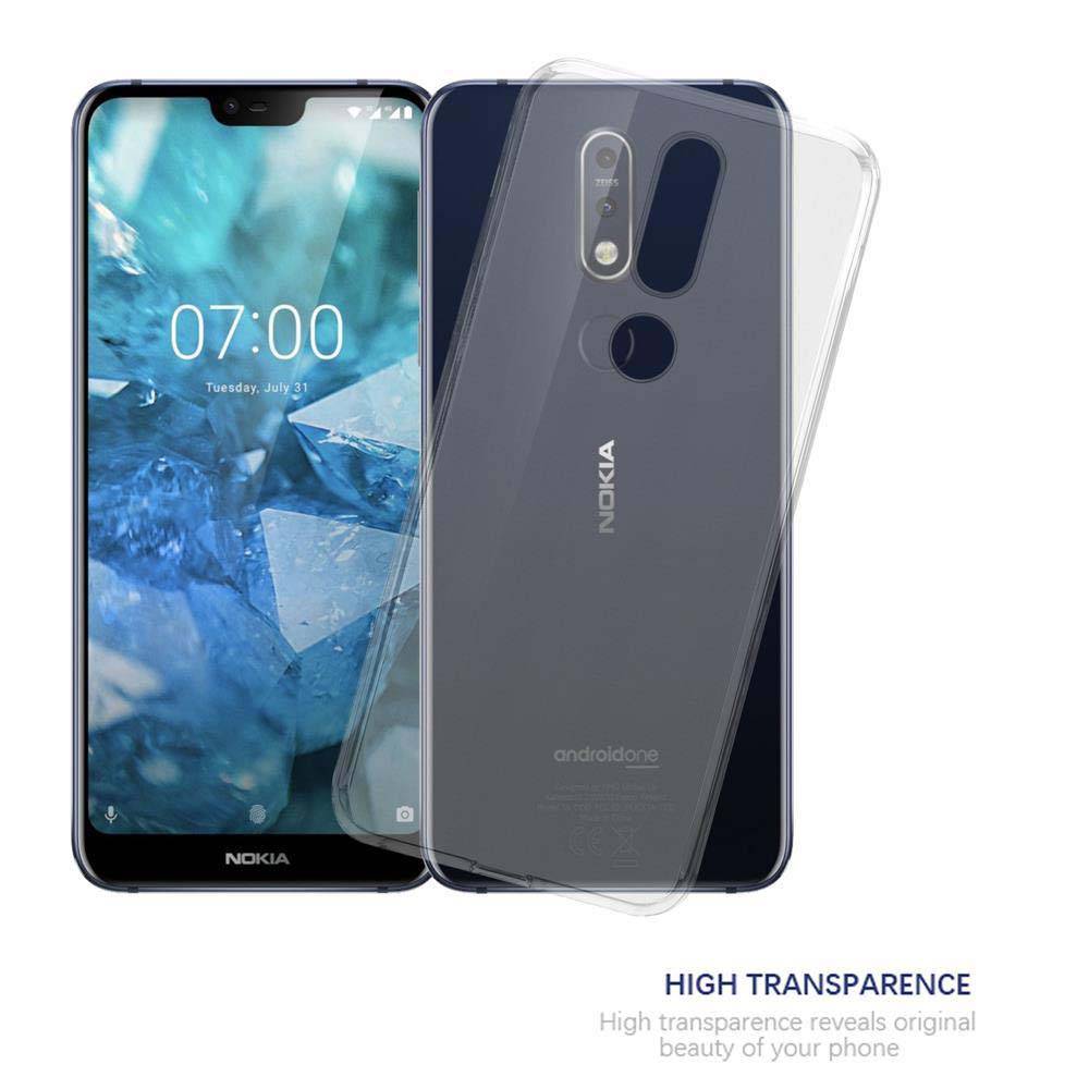 Cadorabo Hülle für Nokia 7.1 Schutz Hülle in Transparent Schutzhülle TPU Silikon Cover Etui Case