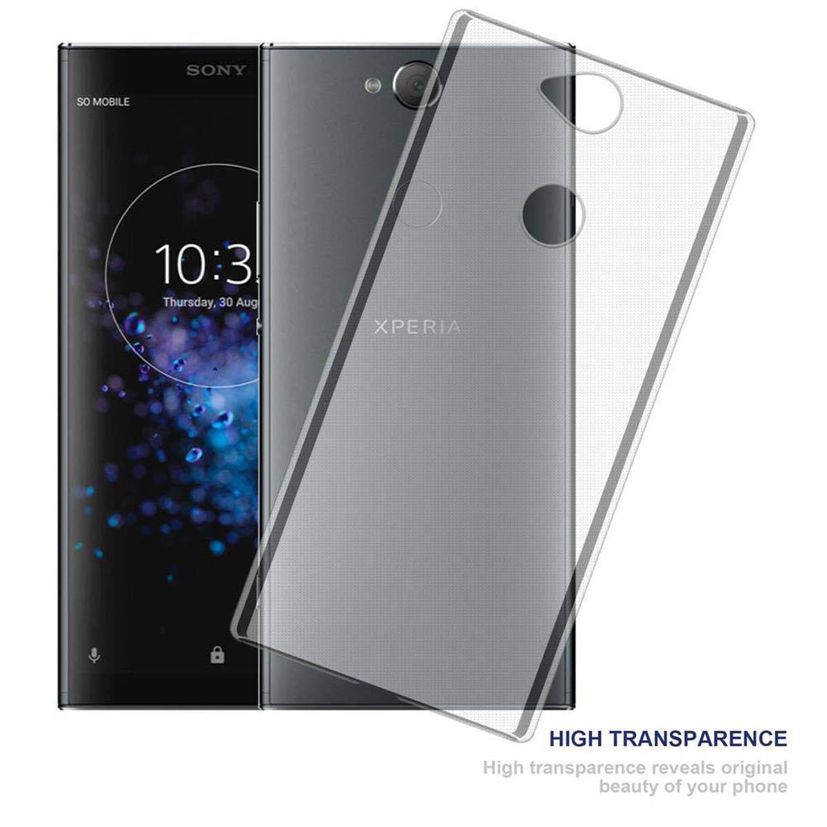 Cadorabo Hülle für Sony Xperia XA2 PLUS Schutz Hülle in Transparent Schutzhülle TPU Silikon Cover Etui Case