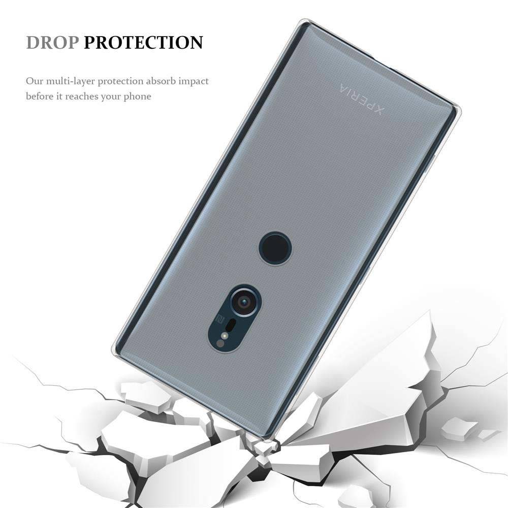Cadorabo Hülle für Sony Xperia XZ2 Hülle in TRANSPARENT PINK - Handyhülle aus TPU Silikon - Silikonhülle Schutzhülle Ultra Slim Soft Back Cover