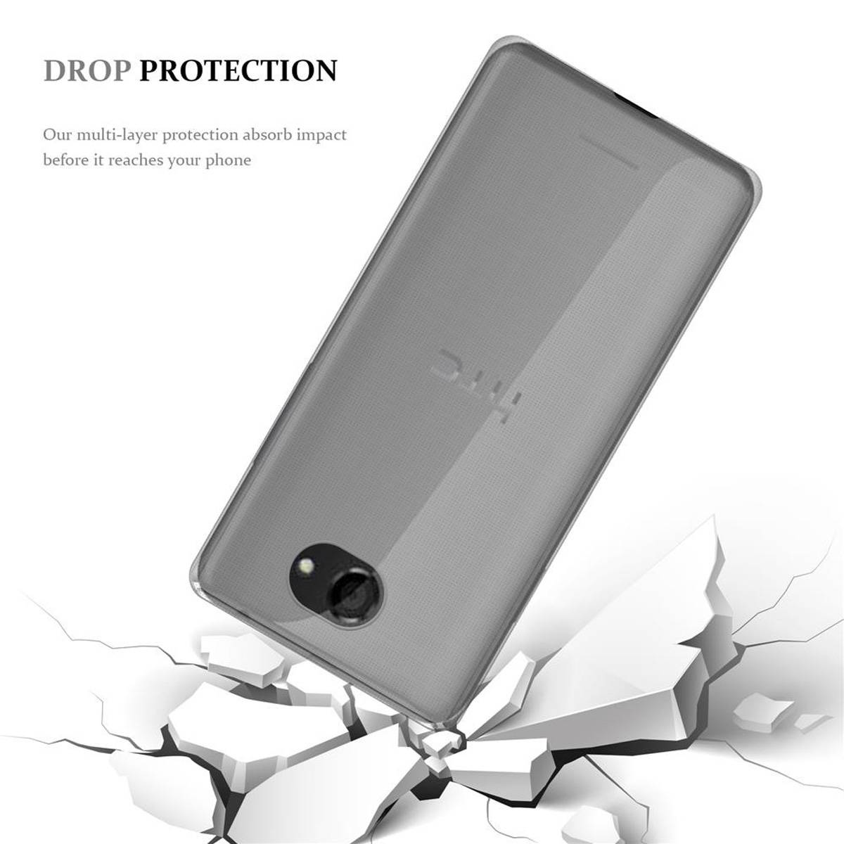 Cadorabo Hülle für HTC Desire 316 / 516 Schutz Hülle in Weiß Schutzhülle TPU Silikon Cover Etui Case