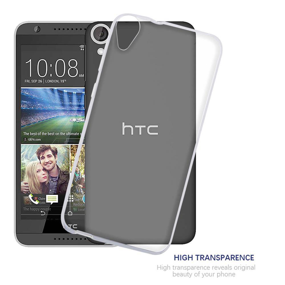 Cadorabo Hülle für HTC Desire 820 Schutz Hülle in Transparent Schutzhülle TPU Silikon Cover Etui Case