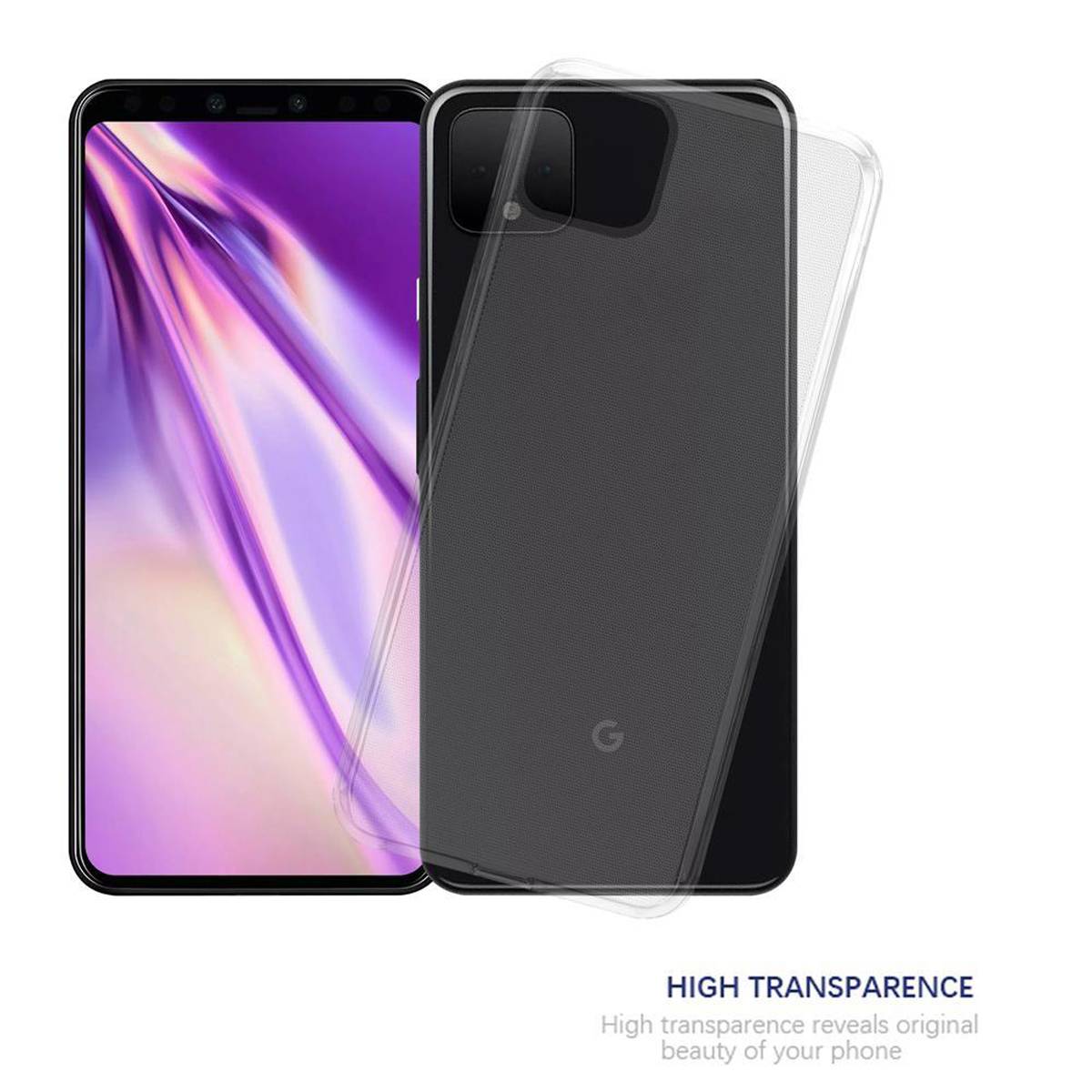 Cadorabo Hülle für Google PIXEL 4 XL Schutz Hülle in Transparent Schutzhülle TPU Silikon Cover Etui Case