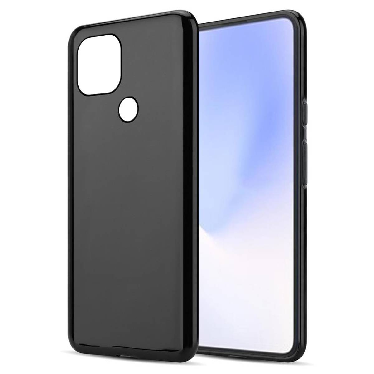 Cadorabo Hülle für Google PIXEL 5 XL Schutz Hülle in Schwarz Schutzhülle TPU Silikon Cover Etui Case