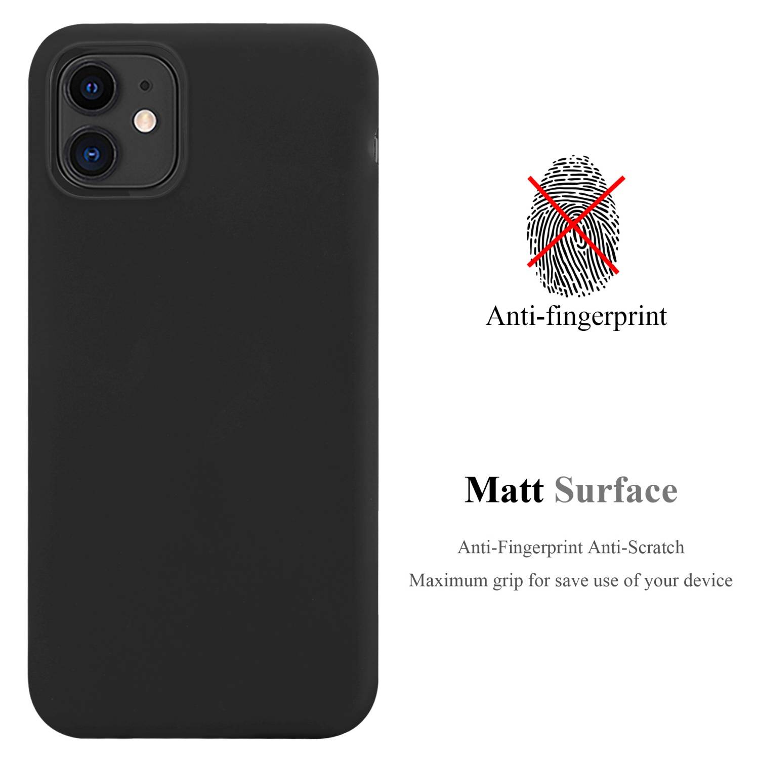 Cadorabo Hülle für Apple iPhone 11 Schutzhülle in Schwarz Handyhülle TPU Silikon Etui Case Cover