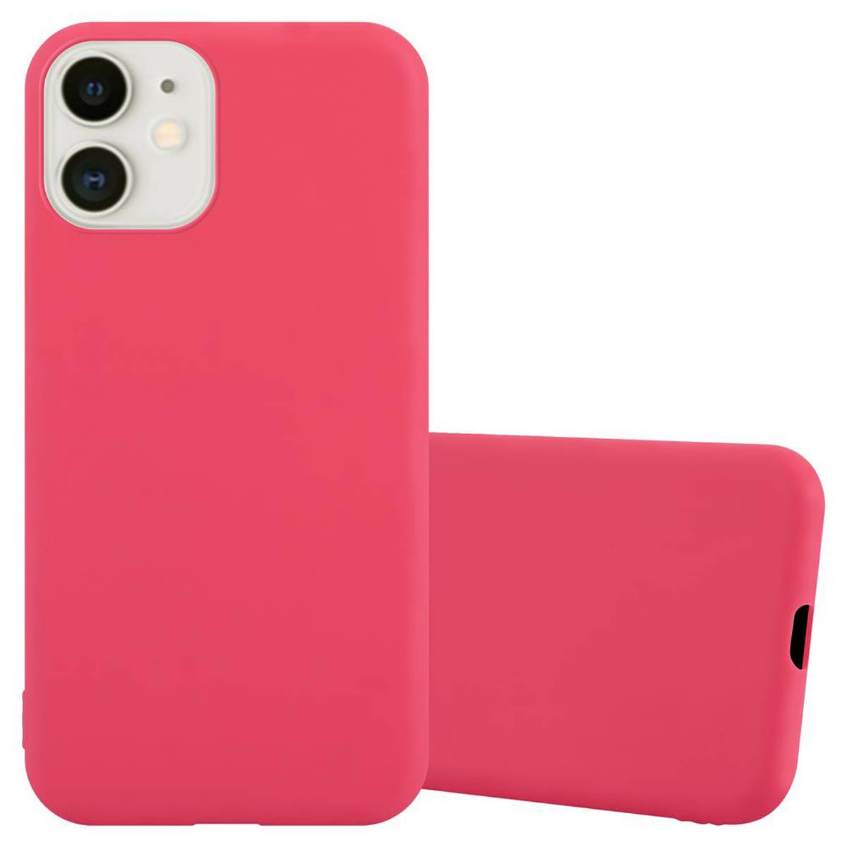 Cadorabo Hülle für Apple iPhone 12 MINI Schutzhülle in Rot Handyhülle TPU Silikon Etui Case Cover