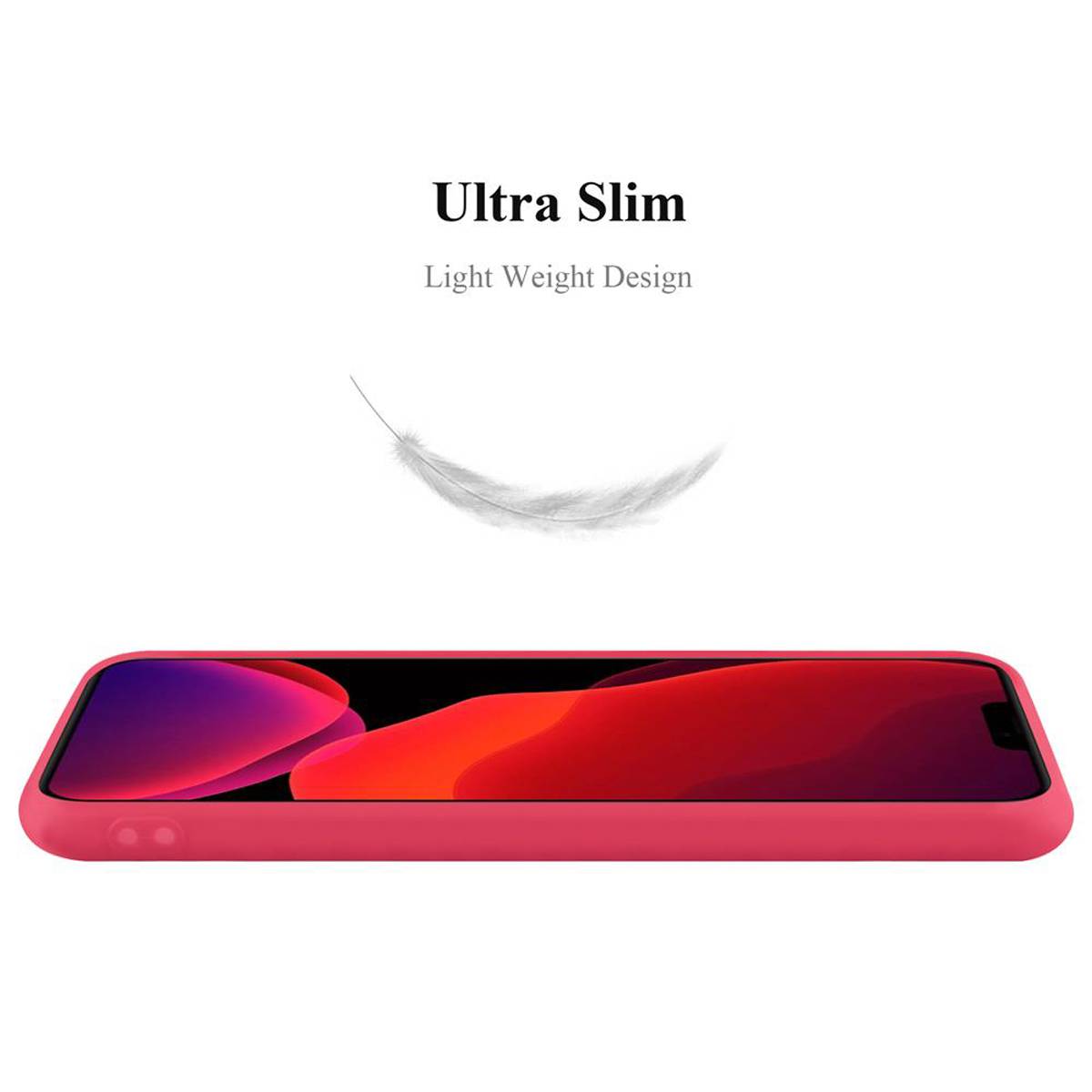 Cadorabo Hülle für Apple iPhone 12 MINI Schutzhülle in Rot Handyhülle TPU Silikon Etui Case Cover