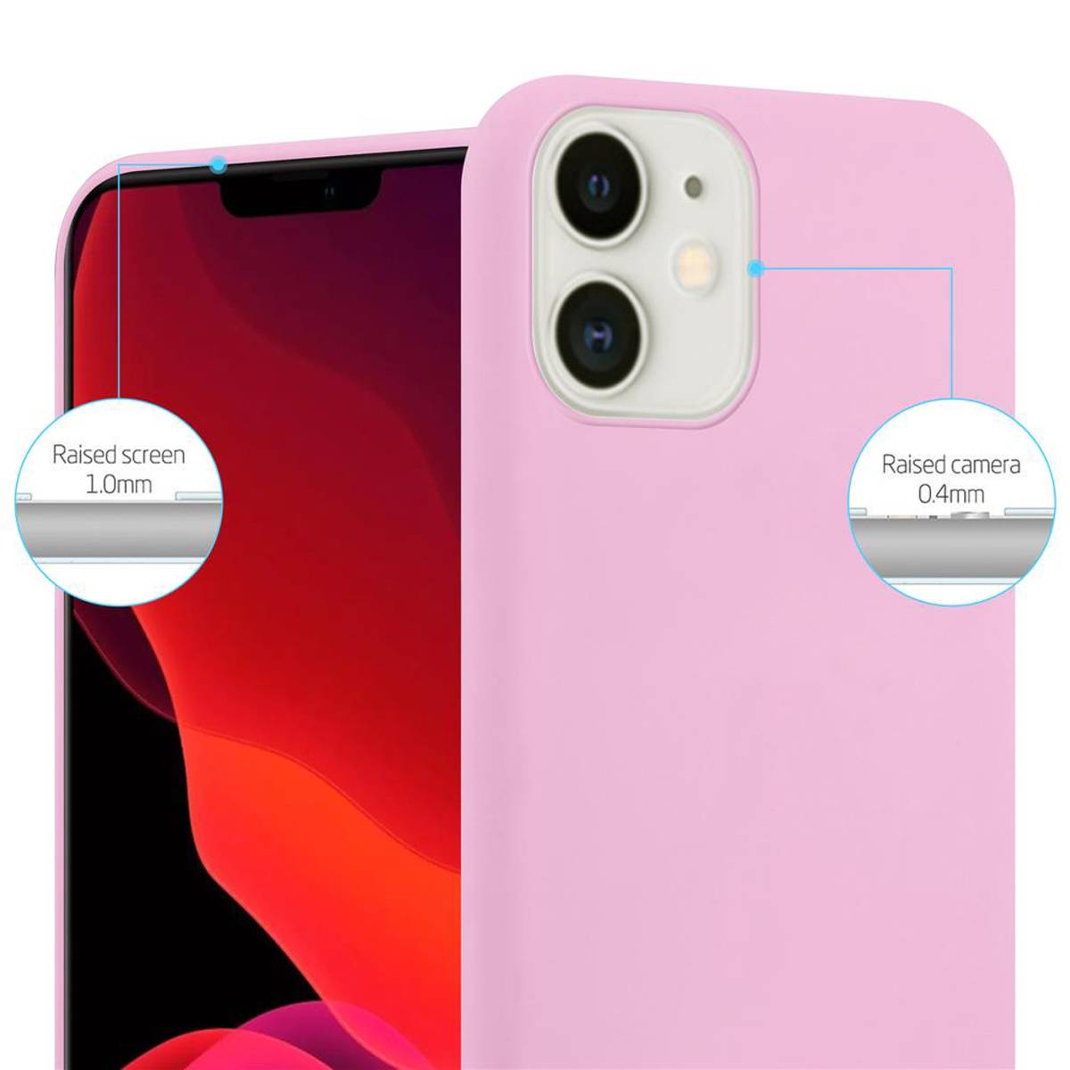 Cadorabo Hülle für Apple iPhone 12 MINI Schutzhülle in Rosa Handyhülle TPU Silikon Etui Case Cover