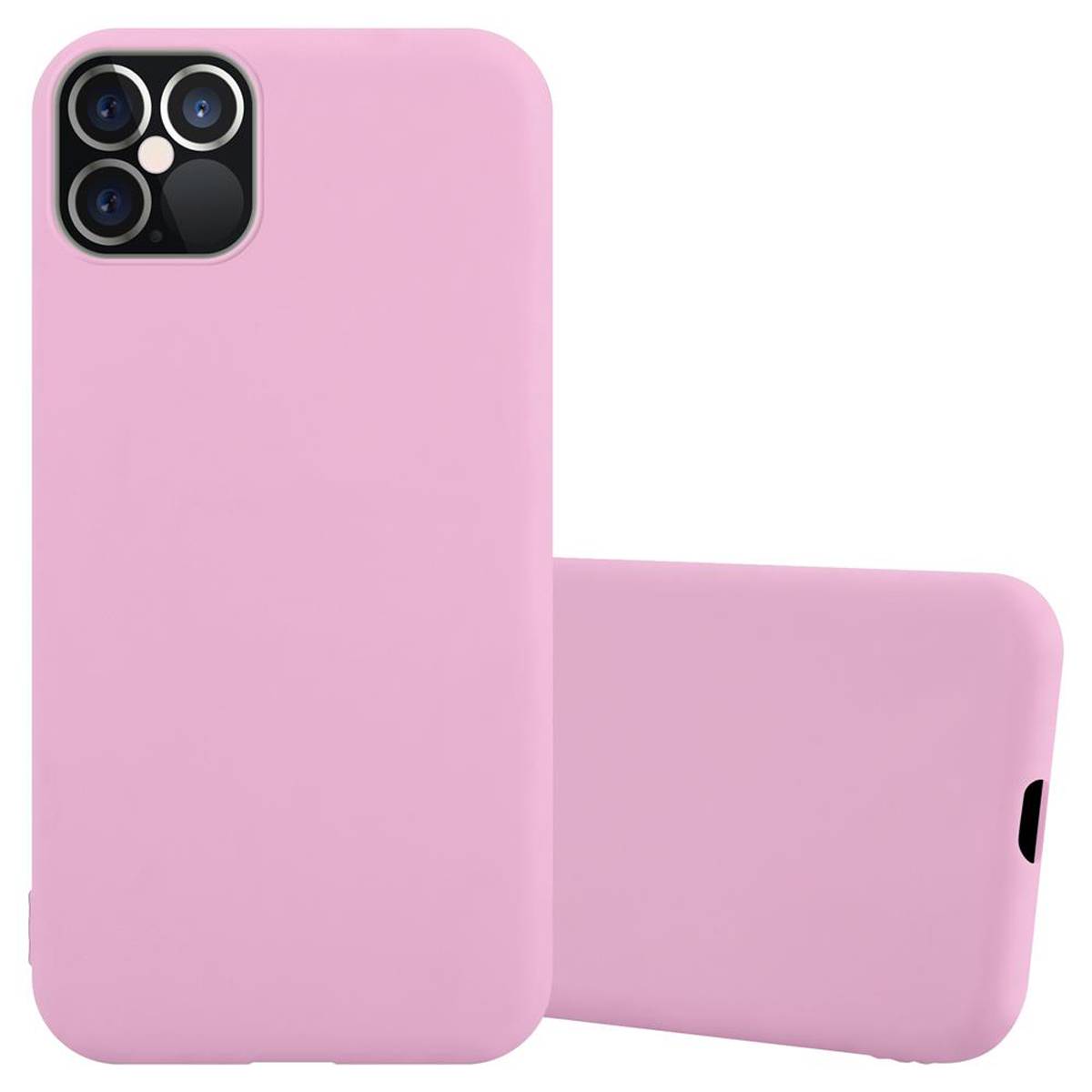 Cadorabo Hülle für Apple iPhone 12 / 12 PRO Schutzhülle in Rosa Handyhülle TPU Silikon Etui Case Cover