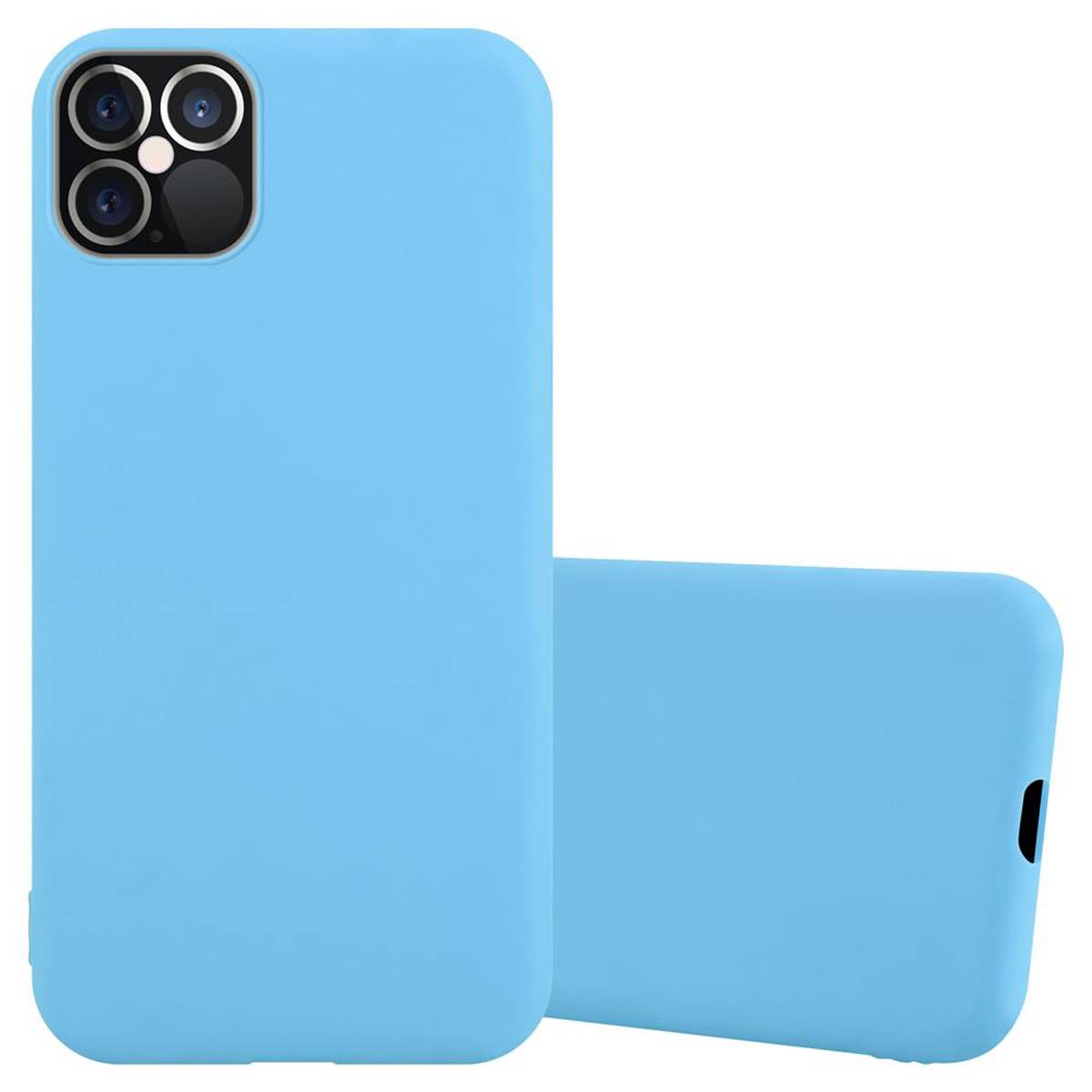 Cadorabo Hülle für Apple iPhone 12 / 12 PRO Schutzhülle in Blau Handyhülle TPU Silikon Etui Case Cover