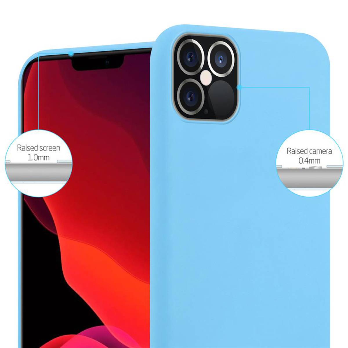 Cadorabo Hülle für Apple iPhone 12 / 12 PRO Schutzhülle in Blau Handyhülle TPU Silikon Etui Case Cover