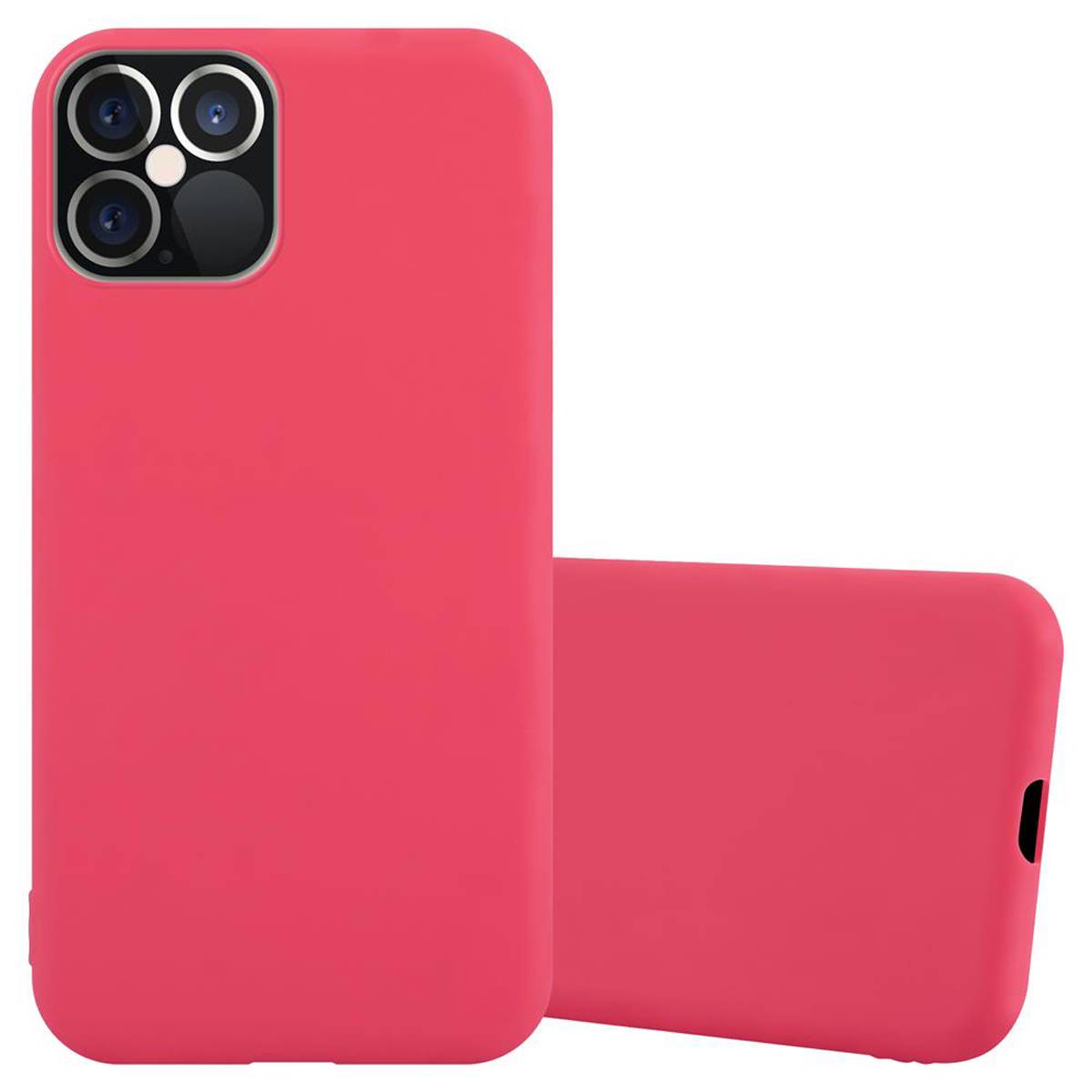 Cadorabo Hülle für Apple iPhone 12 PRO MAX Schutzhülle in Rot Handyhülle TPU Silikon Etui Case Cover