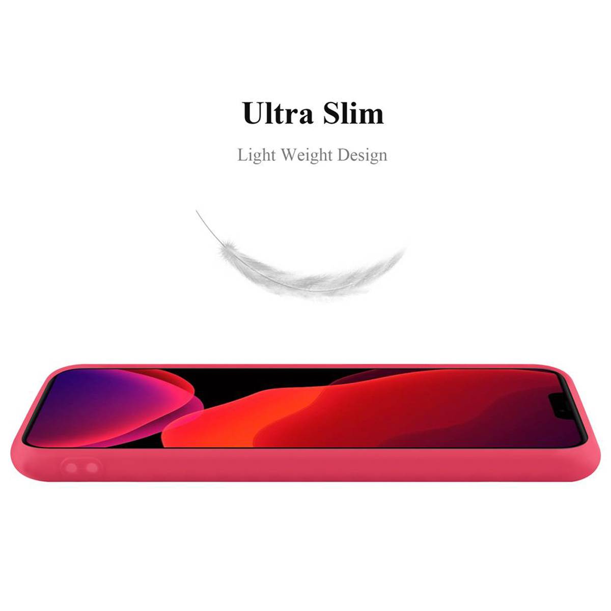 Cadorabo Hülle für Apple iPhone 12 PRO MAX Schutzhülle in Rot Handyhülle TPU Silikon Etui Case Cover