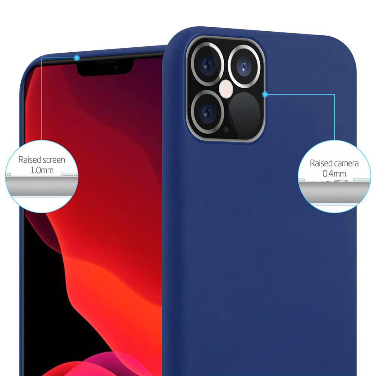 Cadorabo Hülle für Apple iPhone 12 PRO MAX Schutzhülle in Blau Handyhülle TPU Silikon Etui Case Cover