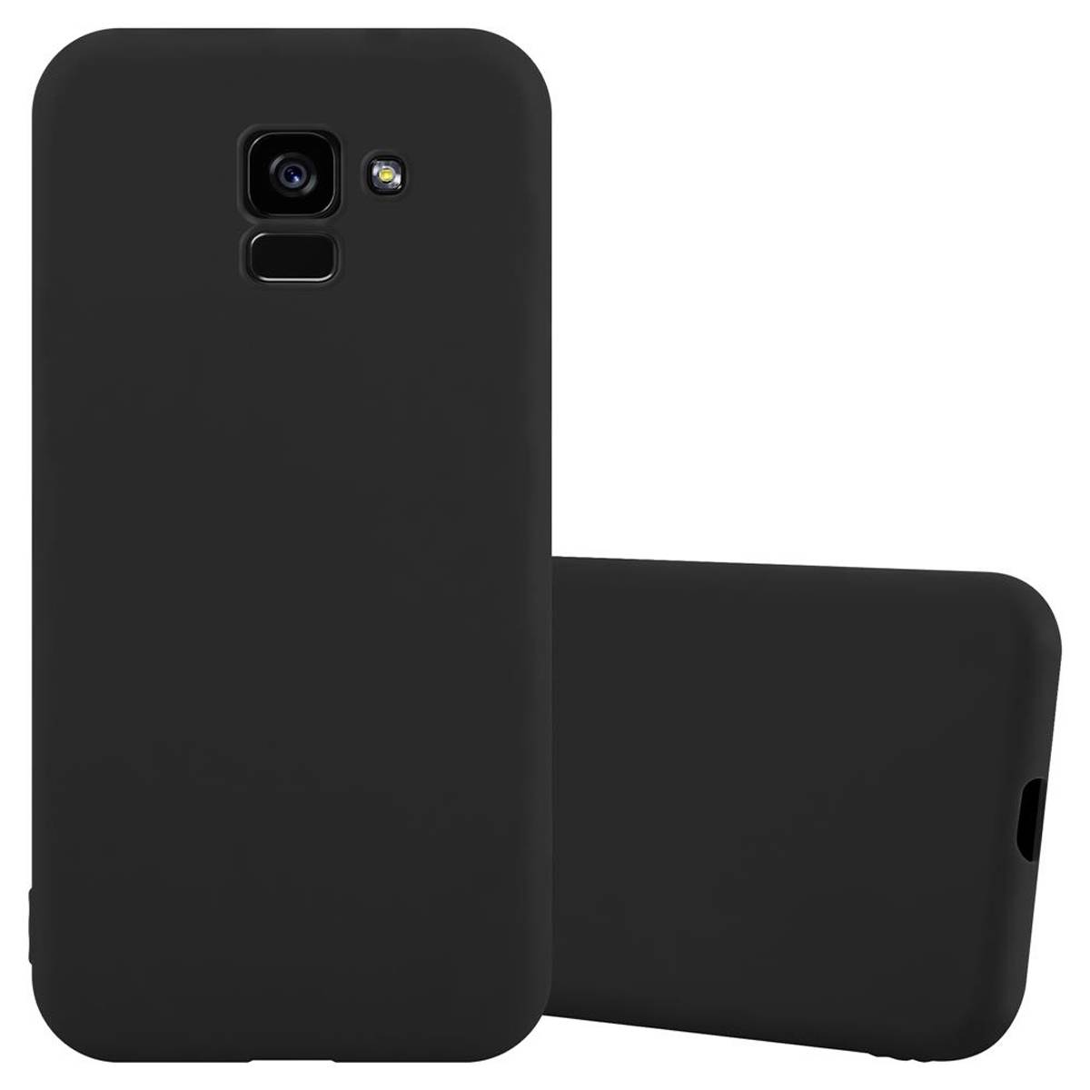 Cadorabo Hülle für Samsung Galaxy A5 2018 Schutzhülle in Schwarz Handyhülle TPU Silikon Etui Case Cover