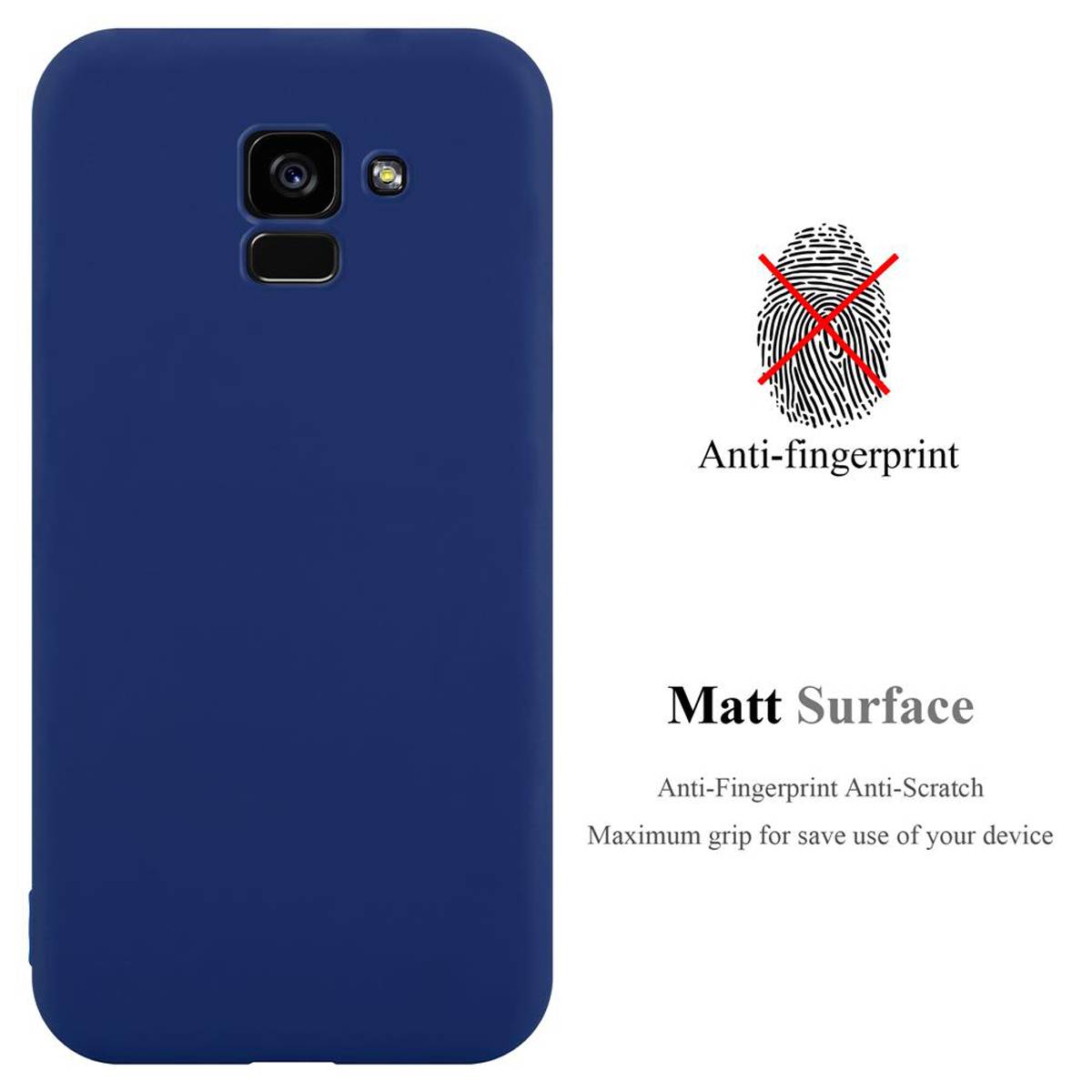 Cadorabo Hülle für Samsung Galaxy A5 2018 Schutzhülle in Blau Handyhülle TPU Silikon Etui Case Cover