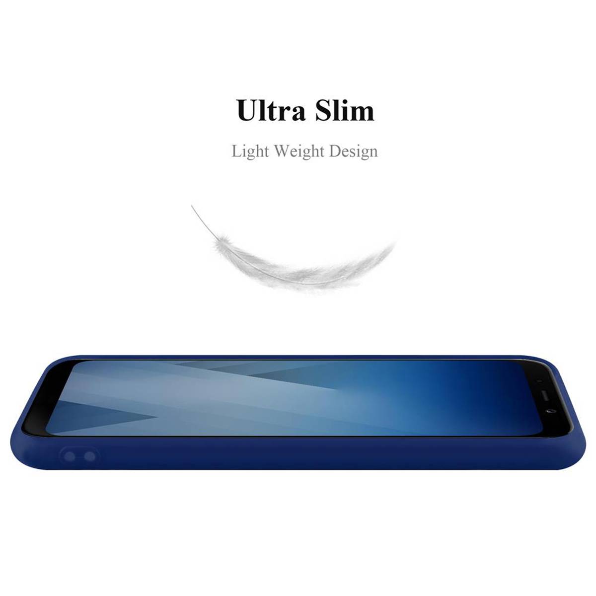 Cadorabo Hülle für Samsung Galaxy A5 2018 Schutzhülle in Blau Handyhülle TPU Silikon Etui Case Cover
