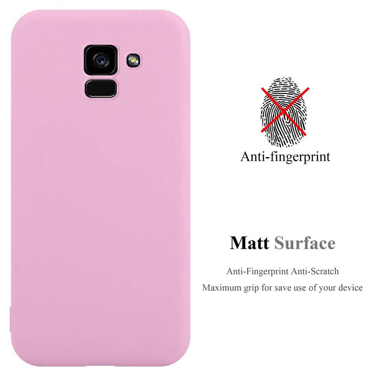 Cadorabo Hülle für Samsung Galaxy A5 2018 Schutzhülle in Rosa Handyhülle TPU Silikon Etui Case Cover