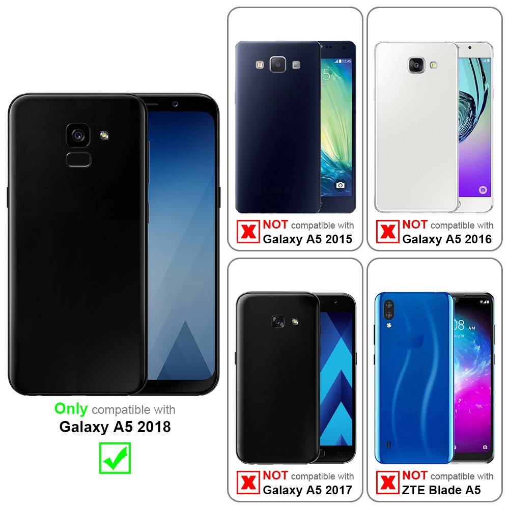 Cadorabo Hülle für Samsung Galaxy A5 2018 Schutzhülle in Rot Handyhülle TPU Silikon Etui Case Cover