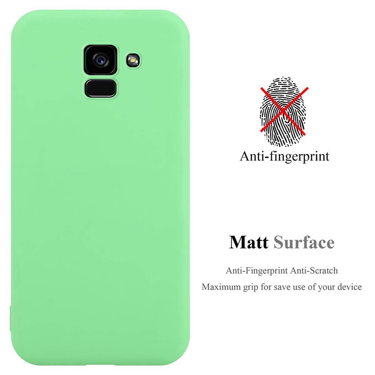 Cadorabo Hülle für Samsung Galaxy A5 2018 Schutzhülle in Grün Handyhülle TPU Silikon Etui Case Cover