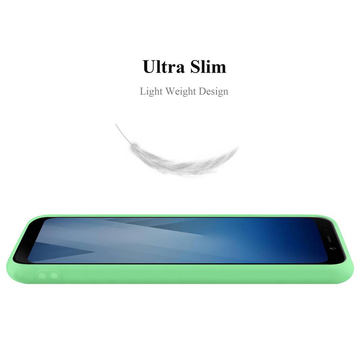 Cadorabo Hülle für Samsung Galaxy A5 2018 Schutzhülle in Grün Handyhülle TPU Silikon Etui Case Cover