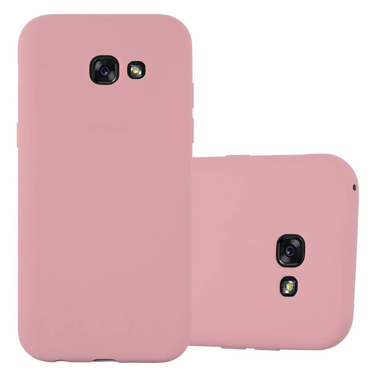 Cadorabo Hülle für Samsung Galaxy A7 2017 Schutzhülle in Rosa Handyhülle TPU Silikon Etui Case Cover