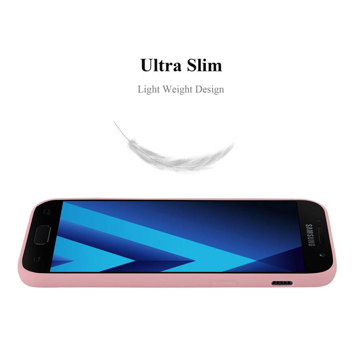 Cadorabo Hülle für Samsung Galaxy A7 2017 Schutzhülle in Rosa Handyhülle TPU Silikon Etui Case Cover