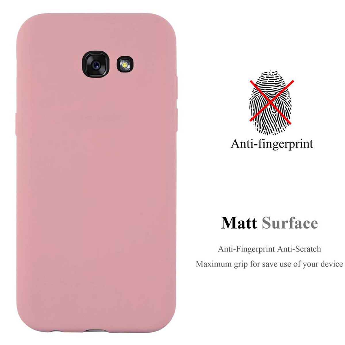 Cadorabo Hülle für Samsung Galaxy A7 2017 Schutzhülle in Rosa Handyhülle TPU Silikon Etui Case Cover