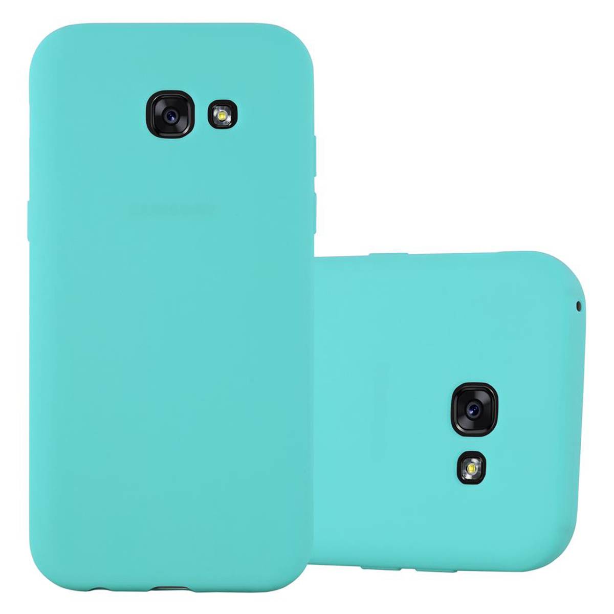 Cadorabo Hülle für Samsung Galaxy A7 2017 Schutzhülle in Blau Handyhülle TPU Silikon Etui Case Cover