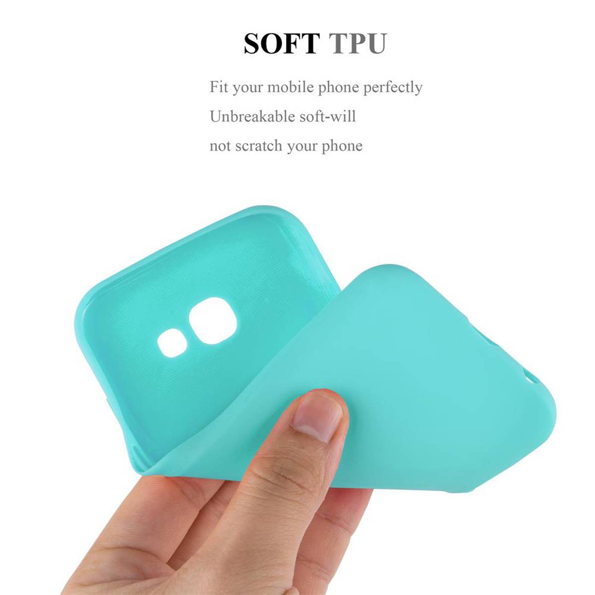 Cadorabo Hülle für Samsung Galaxy A7 2017 Schutzhülle in Blau Handyhülle TPU Silikon Etui Case Cover